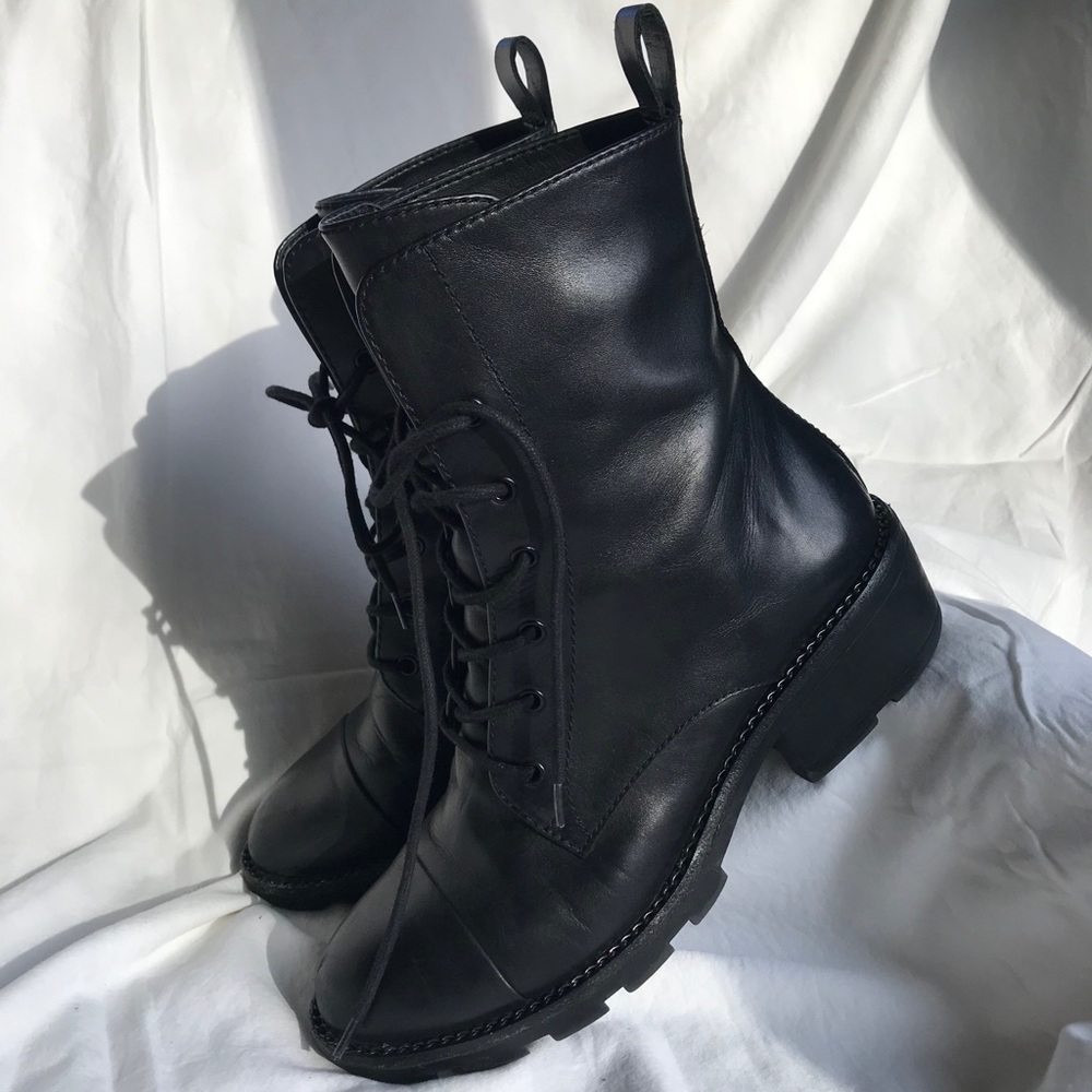 Kendall + Kylie Park Combat Boots Leather US10